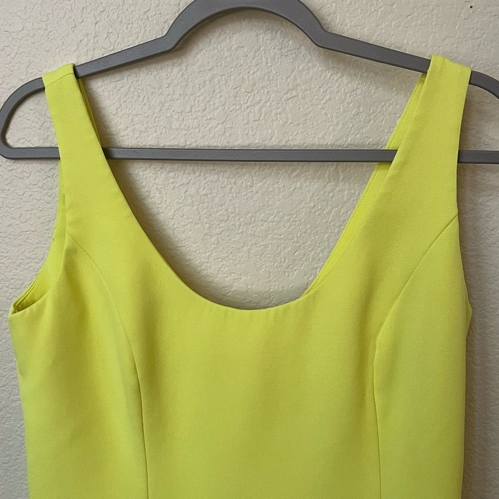 MILLY | Ruffled Hem Geneva Mini Dress in Neon Yellow | Size 6 - Picture 5 of 12